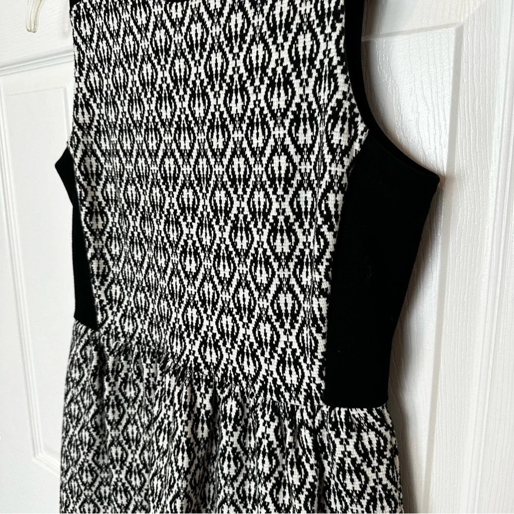 MADEWELL Afternoon Dress Diamond Jacquard Tribal Black White Sleeveless Sz Small - Picture 5 of 14